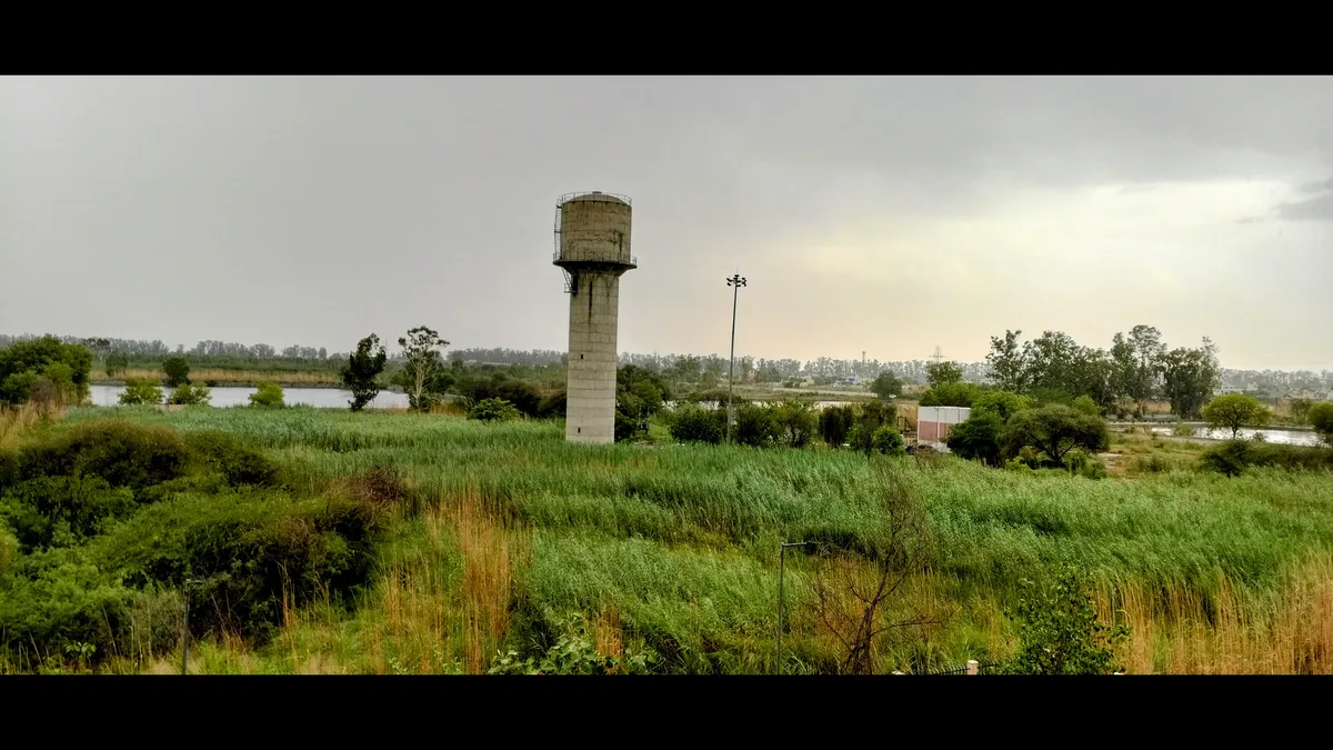 A water tower behind Triveni Hostel at PGIMS Rohtak, part of Pt. B.D. Sharma University of Health Sciences, which conducts Haryana's NEET UG counselling.