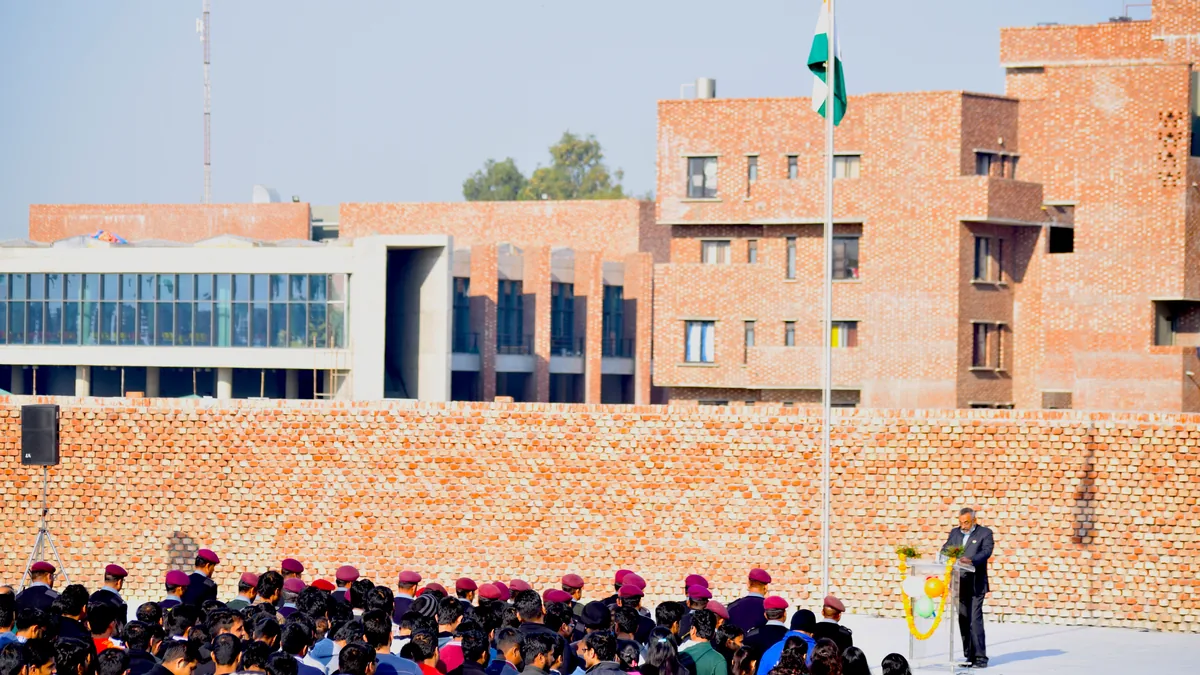 An event at the amphitheatre on IIM Kashipur's permanent campus, Kundeshwari, Uttarakhand