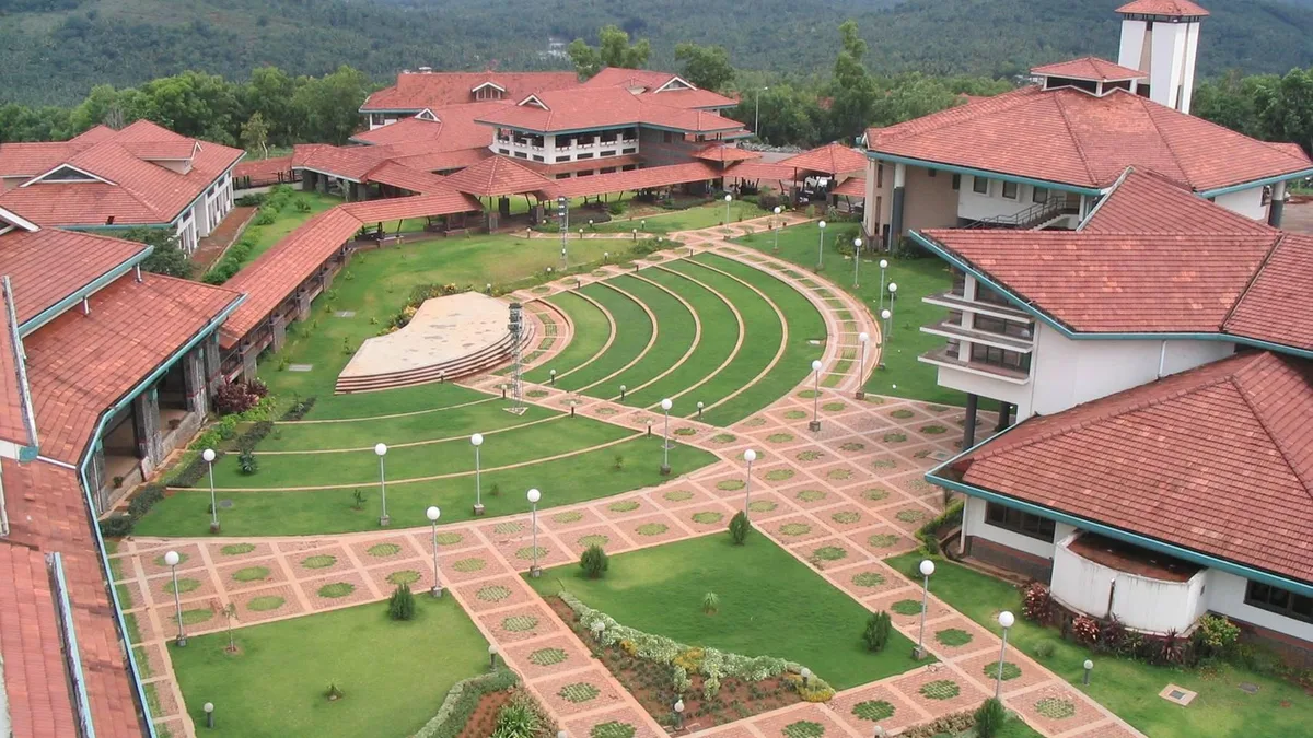 Aerial view of the IIM Kozhikode campus. The institute's two-year Global MBA with Accenture LearnVantage begins in March 2027.