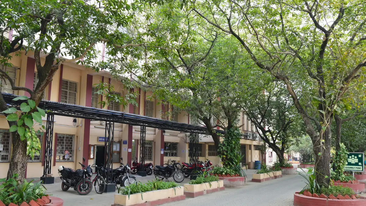 The Aurobindo Bhavan, the main administrative building on the Jadavpur University campus in Kolkata