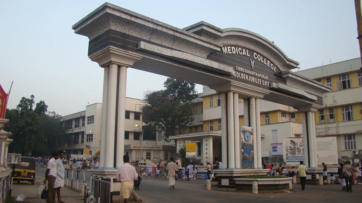 The Golden Jubilee Gate of Government Medical College, Thiruvananthapuram (representative image)