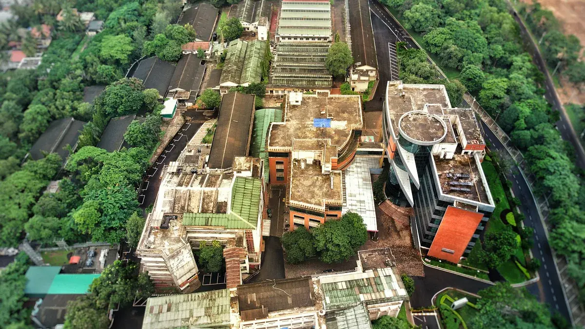 An aerial view of the Manipal Institute of Technology campus in Manipal, Karnataka, part of the Manipal Academy of Higher Education