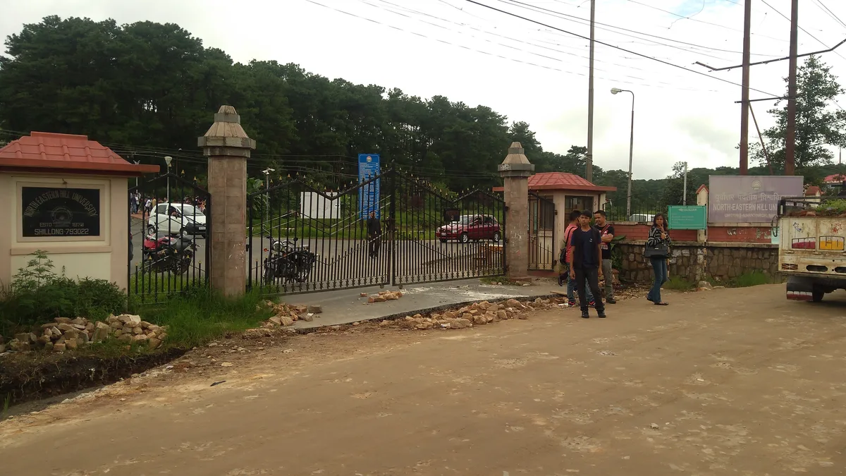 The entrance to the North-Eastern Hill University campus in Shillong, Meghalaya