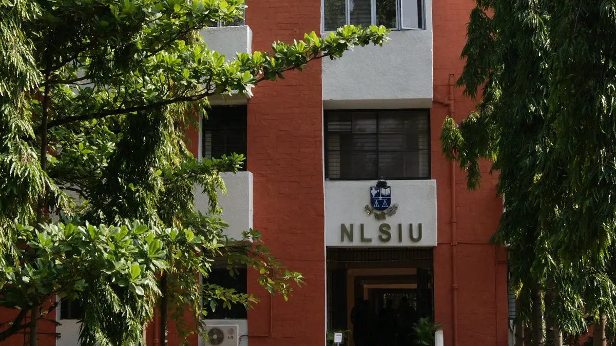 The National Law School of India University campus in Bengaluru. NLSAT 2027 is the university's own entrance test for its BA, LLB, MPP and PhD programmes.