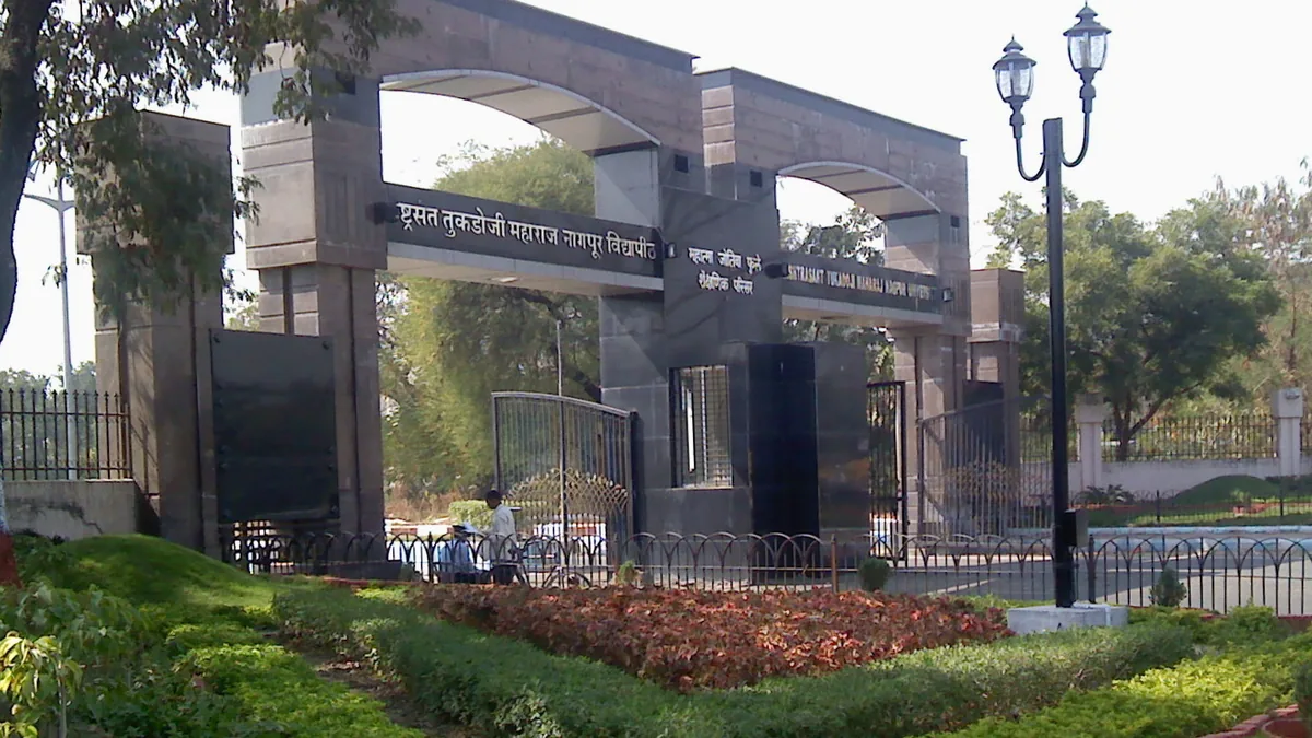 The entrance gate of Rashtrasant Tukadoji Maharaj Nagpur University in Nagpur (file photo).