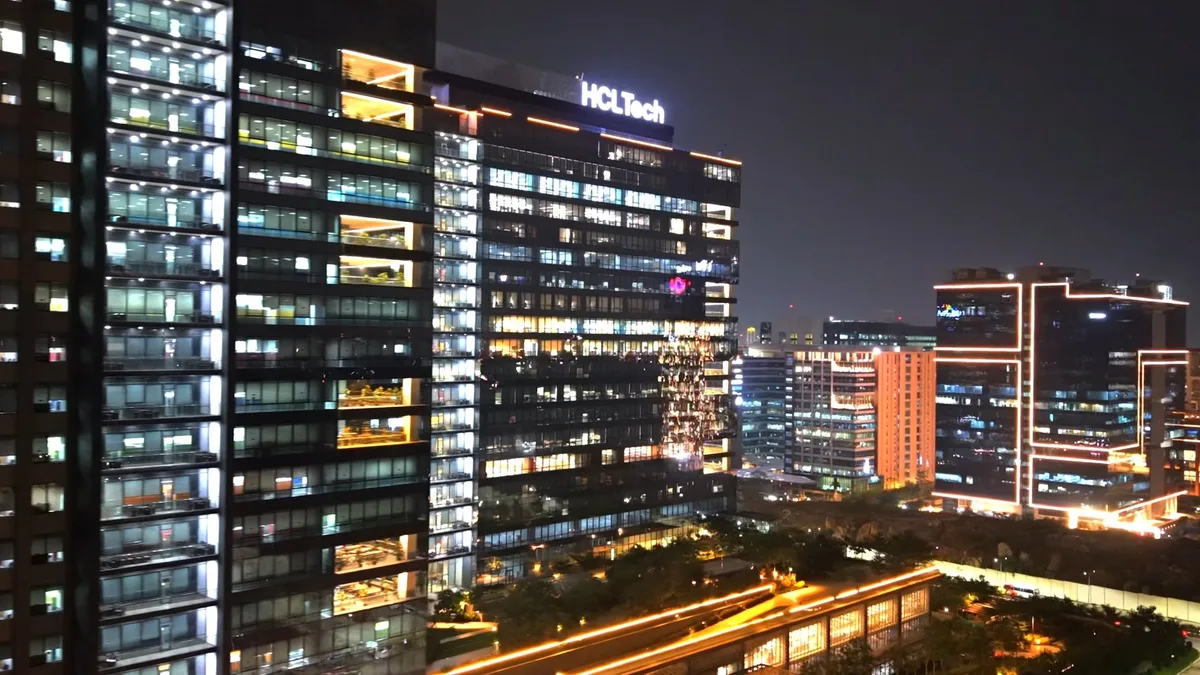 Night view of Hyderabad's Hi-Tech City district (representative image)