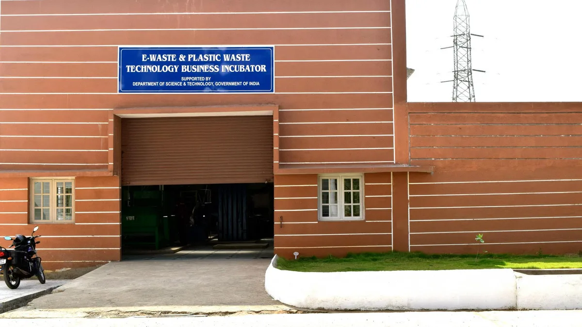 The e-waste and plastic waste technology business incubator building at Vel Tech, Chennai (representative image). The university has opened VTUEEE 2027 applications for B.Tech admission.