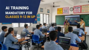 UP AI training class 9 12-mandatory 2026: 1200 Schools, 2 लाख Students, Project Praveen में ‘AI for All’ — 2026-27 से होगा लागू