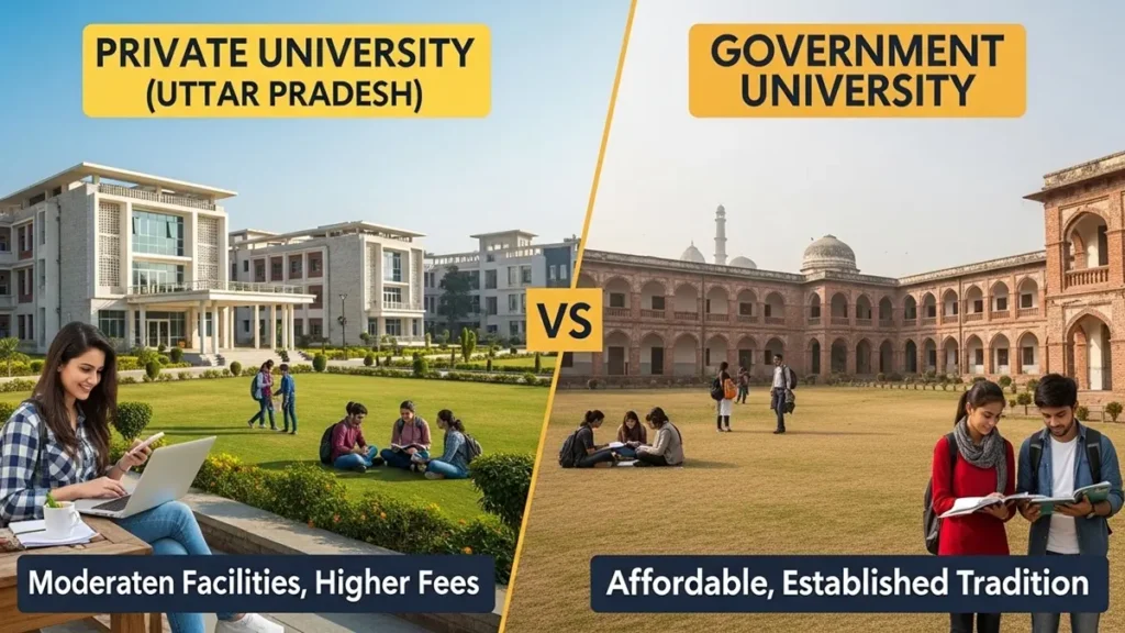 Private vs Government University in UP