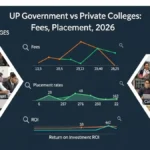 UP government vs private colleges fees placement ROI 2026