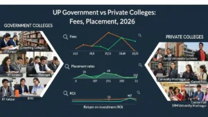 UP government vs private colleges fees placement ROI 2026